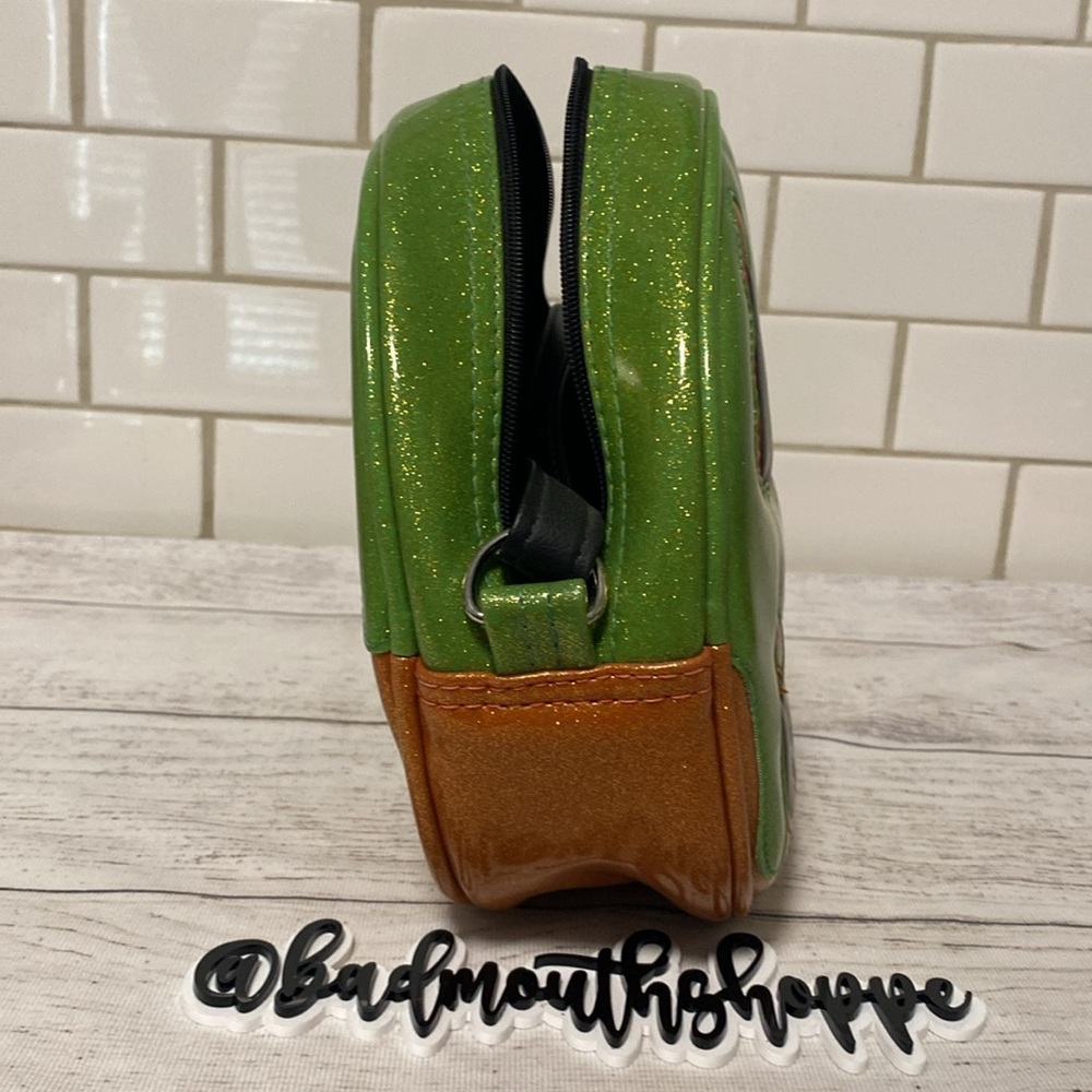 *Love Pain and Stitches Orange Green Slime Angry Pumpkin Halloween Purse - Picture 2 of 8
